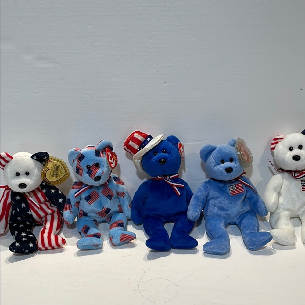 Five Patriotic Centennial Teddy Bear TY Collection
NWT. All original pieces.